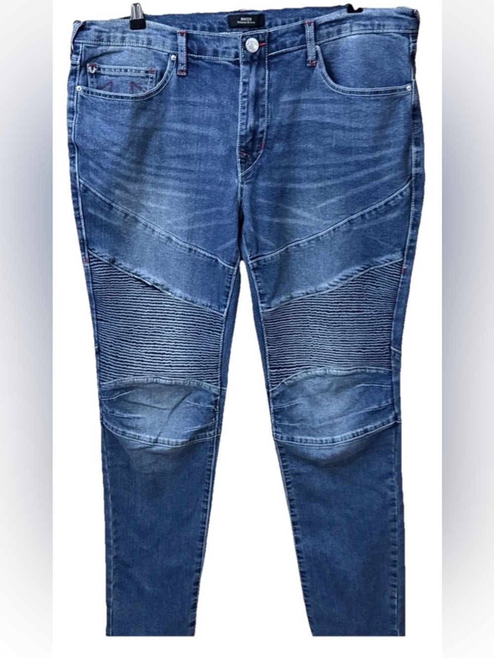 True Religion Mens 36X32 Rocco Skinny Relaxed Blue Denim Jeans Stretch Pockets